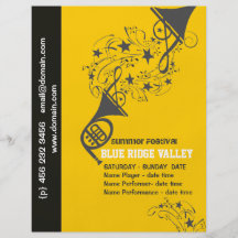 Französisches Horn-Messingmusiker-musikalisches Mu Flyer