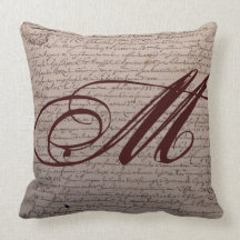 Französisches Schreibens-Monogramm Zierkissen