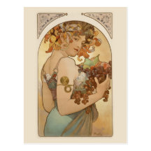 Frau mit Frucht Postkarten