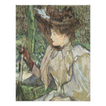 Frau mit Handschuhen durch Toulouse Lautrec, Vinta Ankündigungskarten