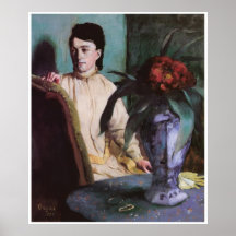 Frau mit Porzellan-Vase, 1872 - Edgar Degas Poster
