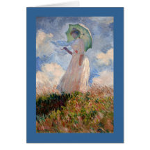 Frau mit Sonnenschirm Karten