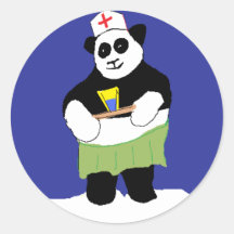 Frau Panda Runder Sticker