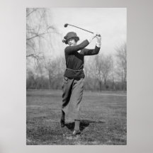 Frauen-Golf spielen: Zwanzigerjahre Posterdrucke