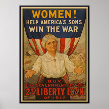 Frauen-Hilfsamerikas Sohn-Vintage Kriegs-Bindungen Plakate