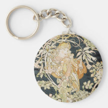 Frauen mit Gänseblümchen-Kunst Nouveau Schlüsselbänder