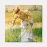 Frauen-Sammeln-Blumen Magnete