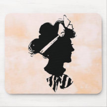 Frauen-Silhouette der Mutter Vintage Tages Mauspad