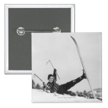 Frauen-Skifahrer 2 Anstecknadelbuttons