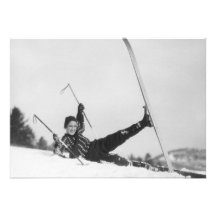 Frauen-Skifahrer 2 Individuelle Einladungskarten