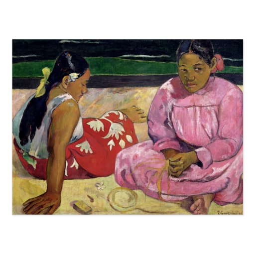 Frauen von Tahiti, auf dem Strand, 1891 Postkarte