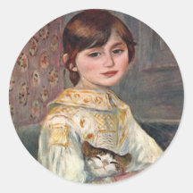 Fräulein. Julie Manet mit Katze Aufkleber