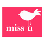 "Fräulein U" mit Vogel-Postkarte