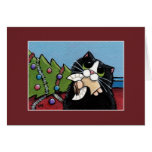 Freche Weihnachtskarte des Katzen-u. Weihnachtseng