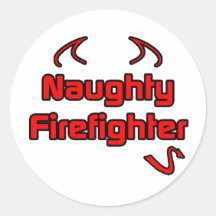 Frecher Feuerwehrmann Runder Sticker