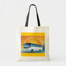 FreeVector-Bus Transport-Reisereisen Leinentasche