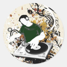 freie Grafik DJ vektor Runde Sticker
