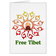 Freie Tibet-Kerze Grußkarte