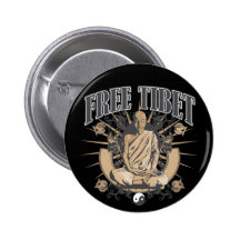Freier Tibet-Mönch Button