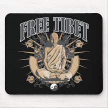 Freier Tibet-Mönch Mauspad