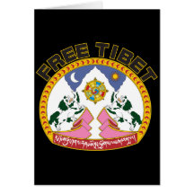 Freies Tibet-Emblem Grußkarten