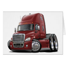 Freightliner Cascadia kastanienbrauner LKW Grußkarten