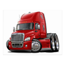 Freightliner Cascadia Rot-LKW Postkarten