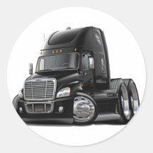 Freightliner Cascadia schwarzer LKW Runde Sticker