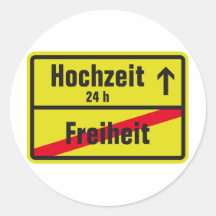 Freiheit vs Hochzeit Runde Sticker