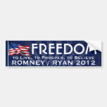 Freiheits-Flagge, Romney/RyanAutoaufkleber 2012