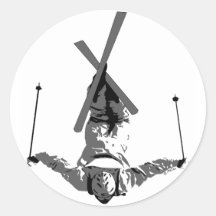 Freistil-Skifahren Runder Aufkleber