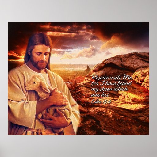 Freuen Sie sich mit mir. Luke-15:6 Druck Plakat