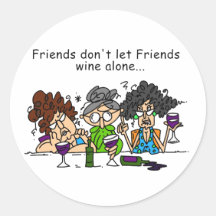 Freunde lassen nicht Freund-Wein allein Aufkleber