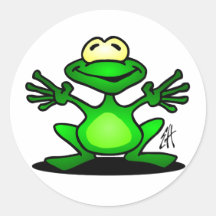 Freundlicher Frosch Runder Aufkleber