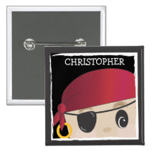 Freundlicher Piraten-Jungen-Knopf Buttons