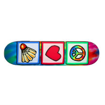 Frieden, Liebe, Badminton Individuelles Skateboard