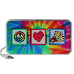Frieden, Liebe, Badminton Speaker