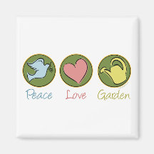 Frieden, Liebe, Garten Magnete