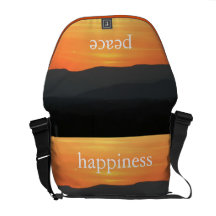 Frieden, Liebe, Glück, Erleuchtung, Sonnenuntergan Kurier Tasche