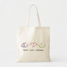 Frieden + Liebe-= Glück-Tasche