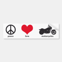Frieden • Liebe • Motorräder Autosticker