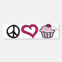 Frieden, Liebe u. kleine Kuchen! Autosticker