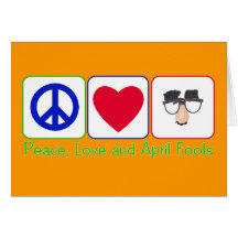 Frieden, Liebe und April-Dummköpfe Karten