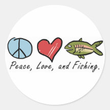 Frieden, Liebe und Fischen! Sticker