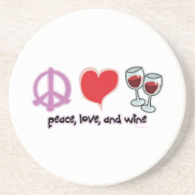 Frieden, Liebe und Wein Getränke Untersetzer