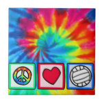 Frieden, Liebe, Volleyball Keramikkachel