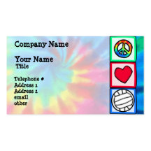 Frieden, Liebe, Volleyball Visitenkartenvorlage