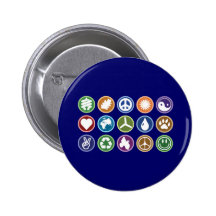 Friedens-/Öko-Symbole Buttons