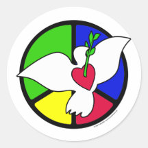 Friedens-und Liebe-Taube Runde Sticker