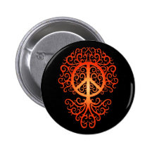Friedensbaum, -ROT und -SCHWARZES Buttons